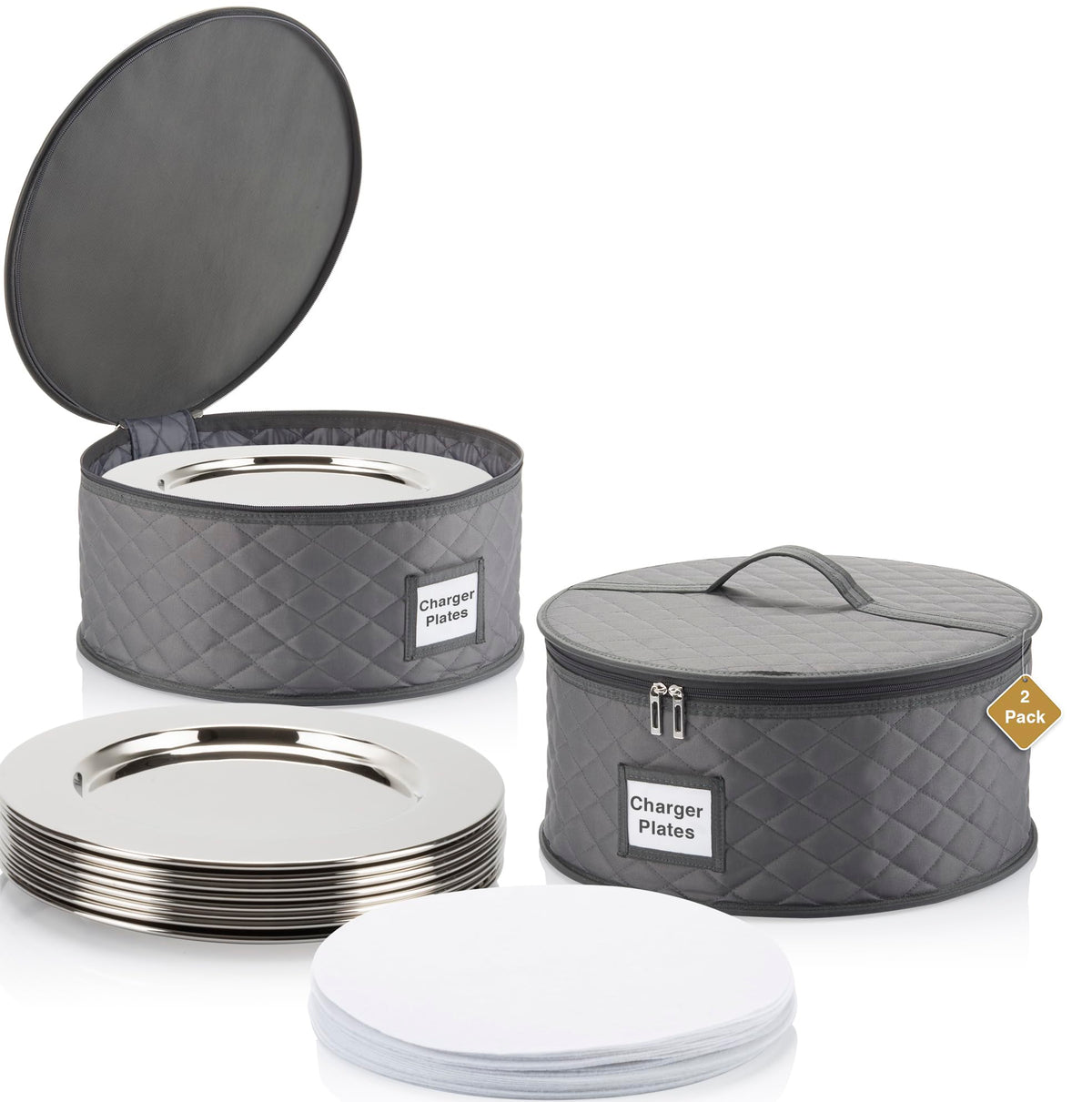 2 Pack China Storage Container for Big Dinner Plate (2 Count)