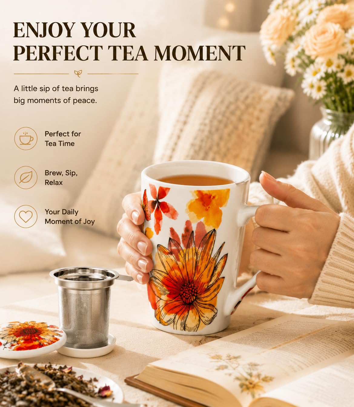 Tea Mug with Infuser and Lid