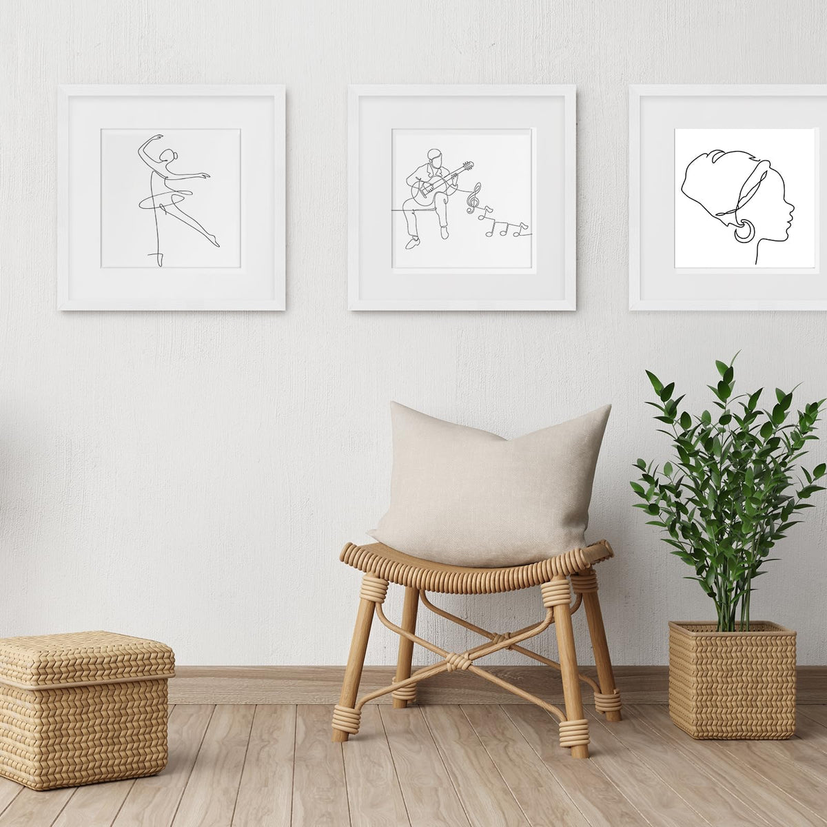 8x8 Solid Oak Wood Picture Frames (3 Count)
