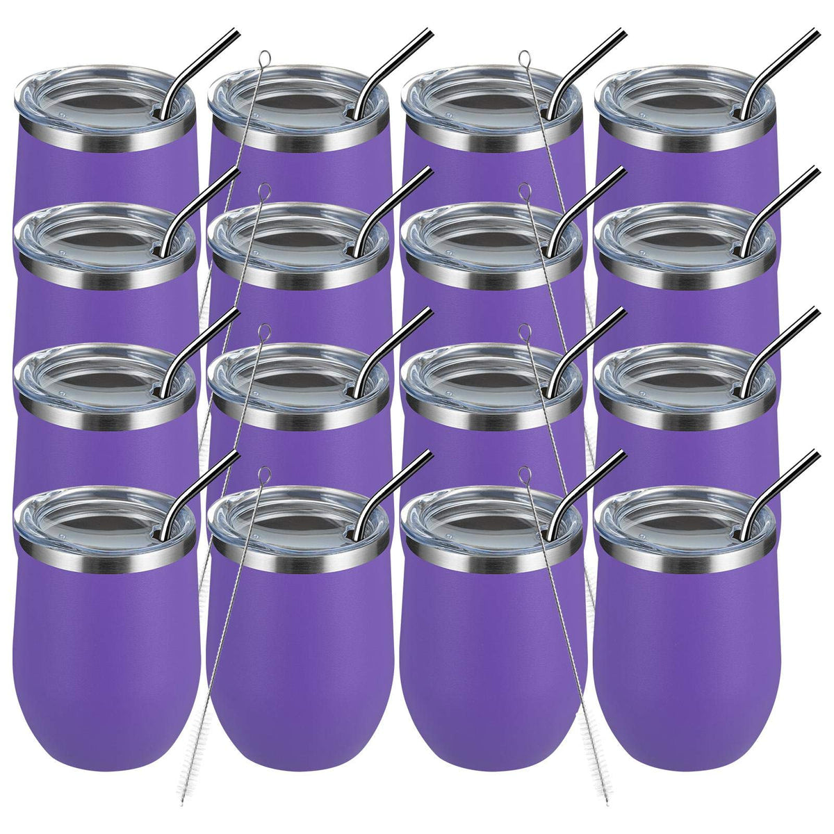 12oz Wine Tumbler 16 Pack Bulk Gifts for Women (16 Count)