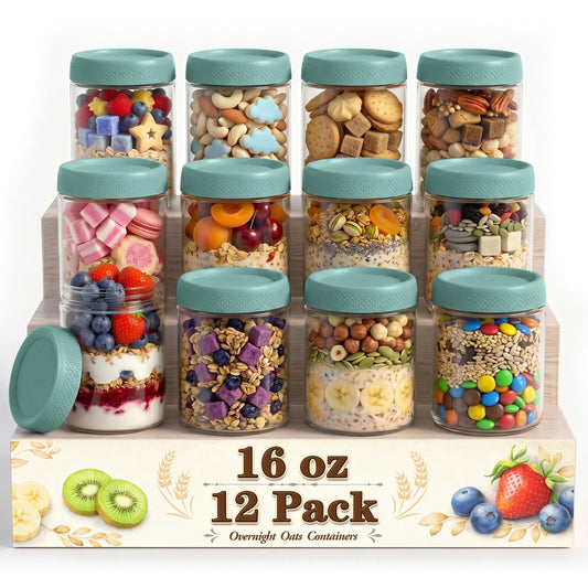 16oz Glass Jar with Lid (12 Count)