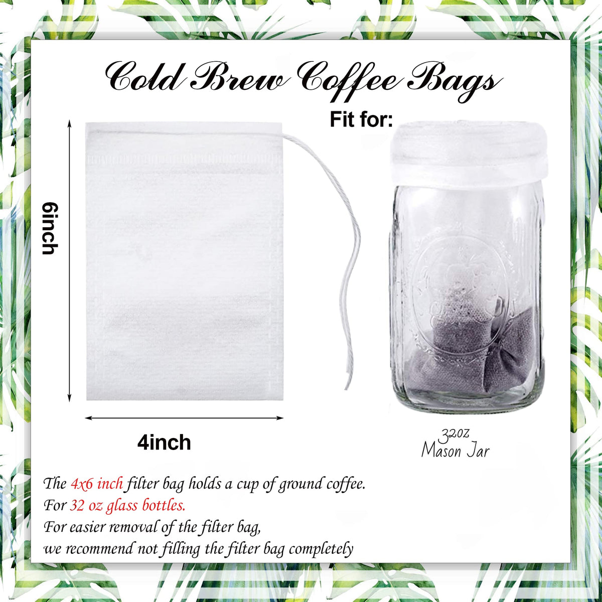 120PCS No Mess Cold Brew Bags (120 Count)