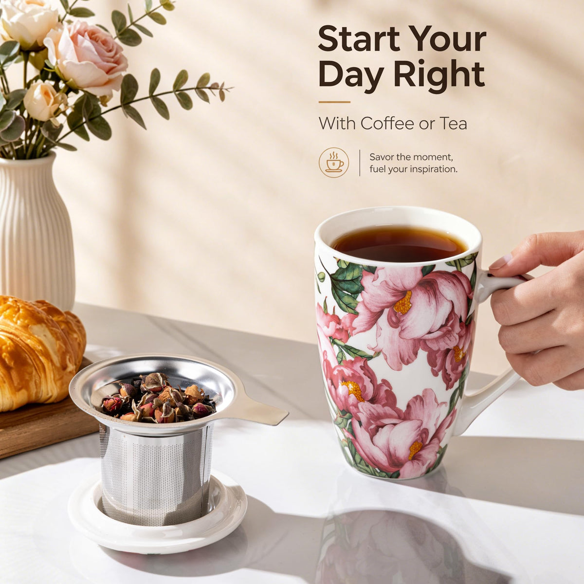 Tea Cup With Infuser and Lid