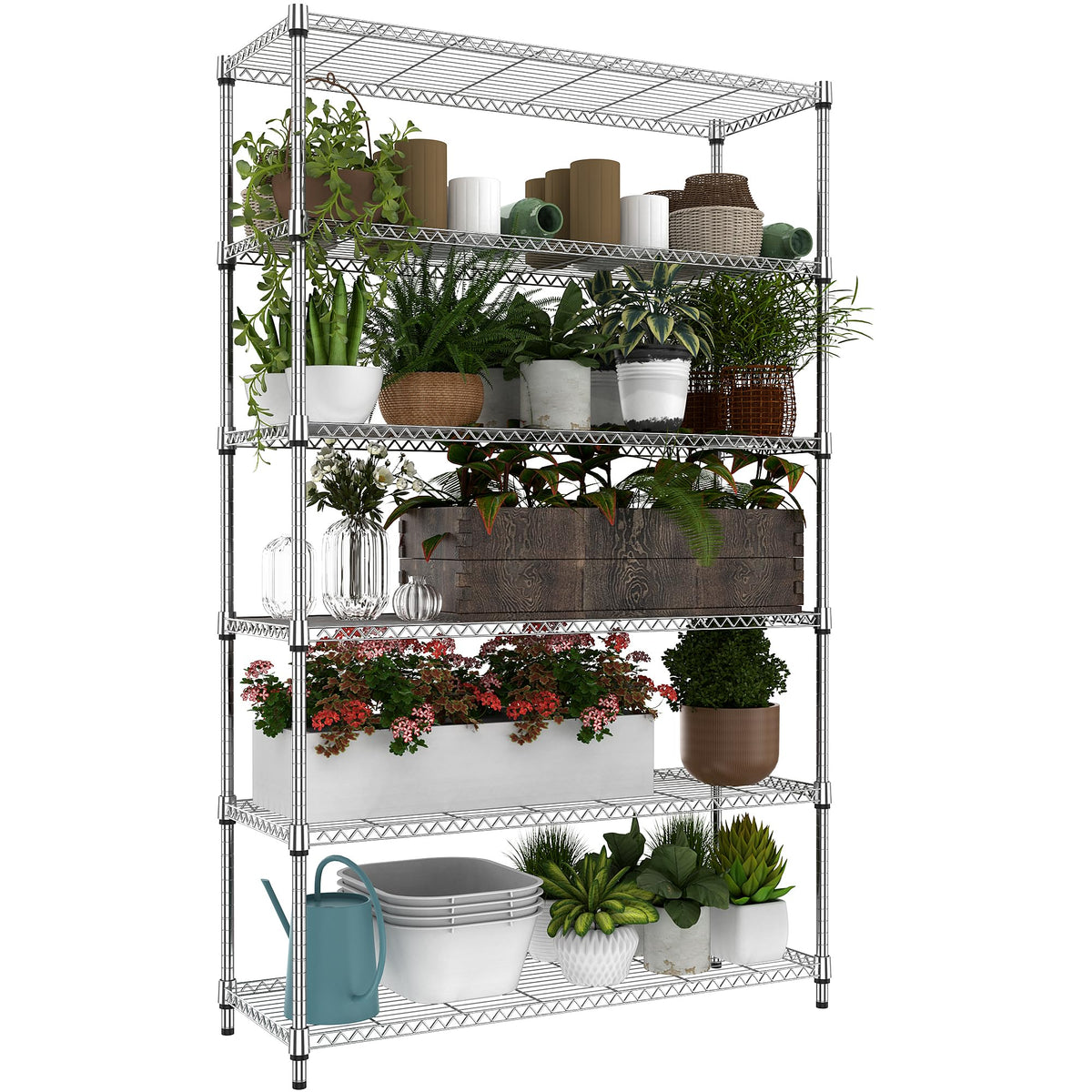 6 Tiers Storage Shelves Load 2100LBS