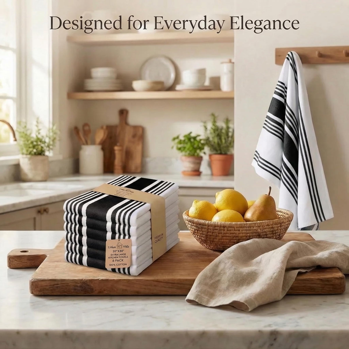 Kitchen Towels Cotton Dish Towels 20”x30” (6 Count)