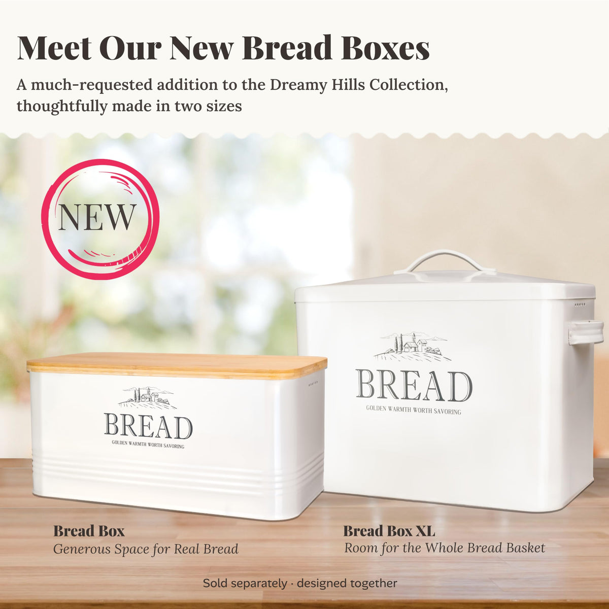 5 Piece Farmhouse Kitchen Canister Sets for Kitchen Counter (5 Count)