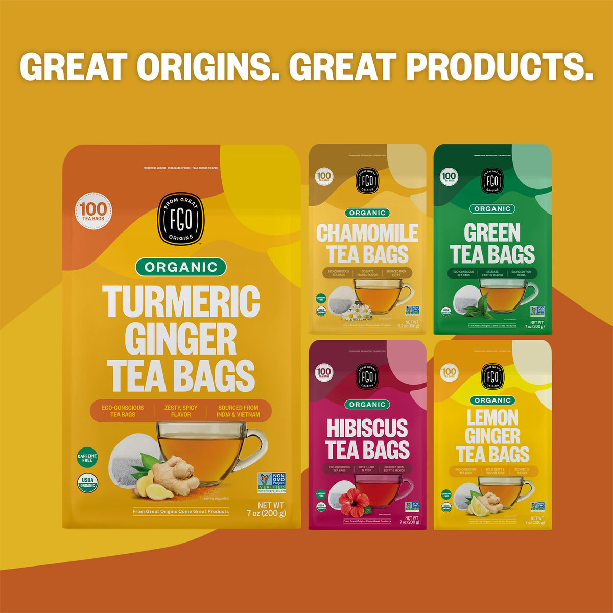 Organic Turmeric Ginger Tea (100 Count)