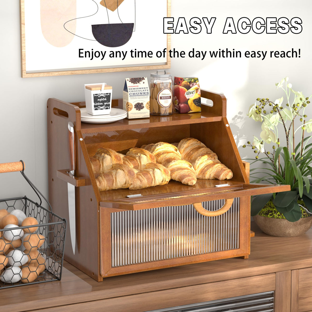 Bread Box for Kitchen Countertop