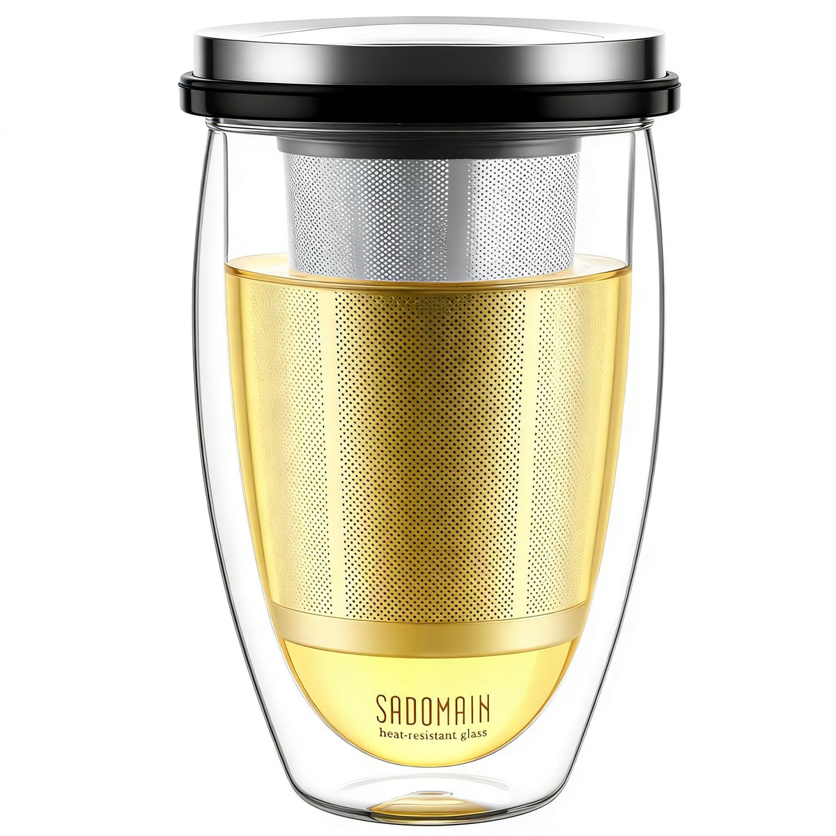 Glass Tea Cup with Infuser and Lid