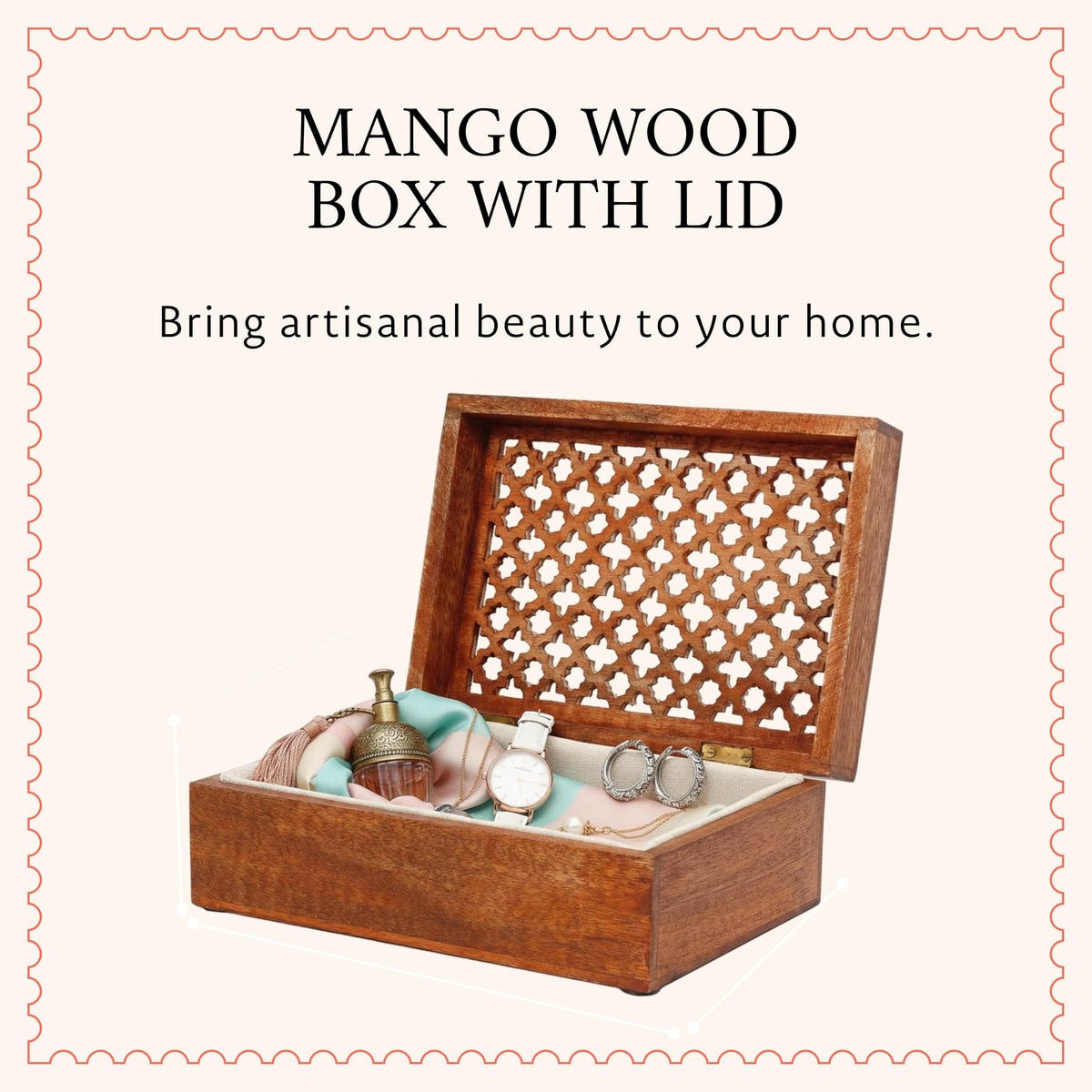 Trellis Mango Wood Box