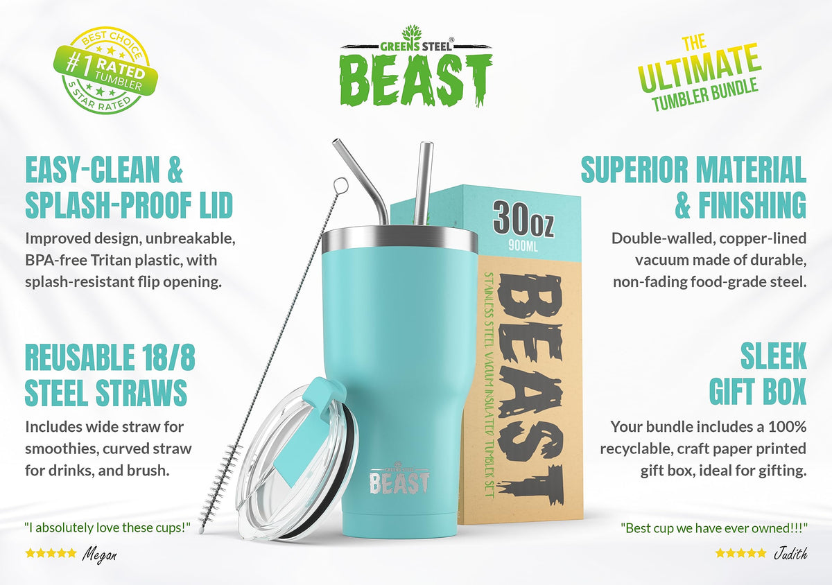 Beast 30 oz Tumbler Stainless Steel Vacuum Insulated Coffee Ice Cup Double Wall Travel Flask