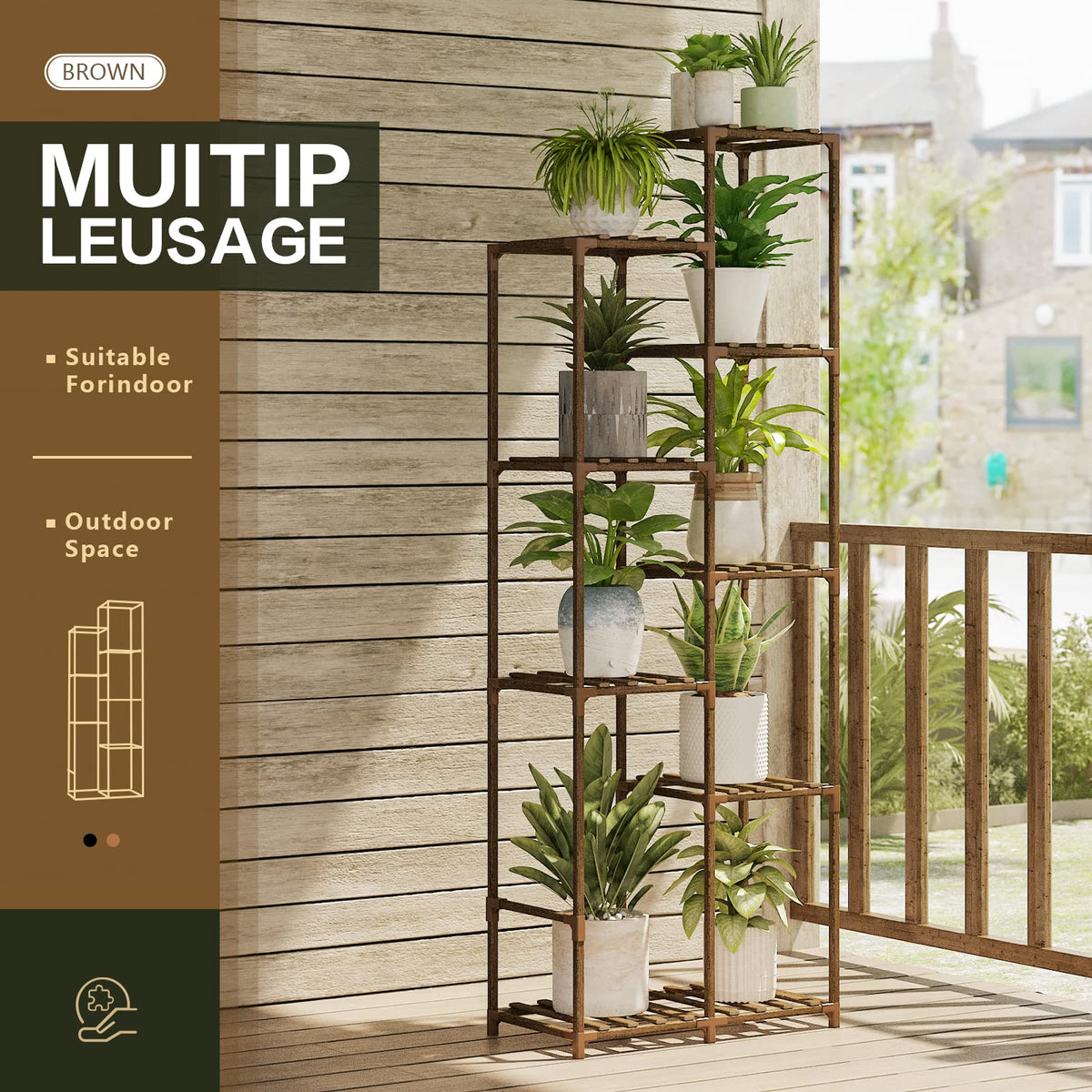 62 " Tall Plant Stand for Indoor Plants Outdoor Corner Plant Shelf