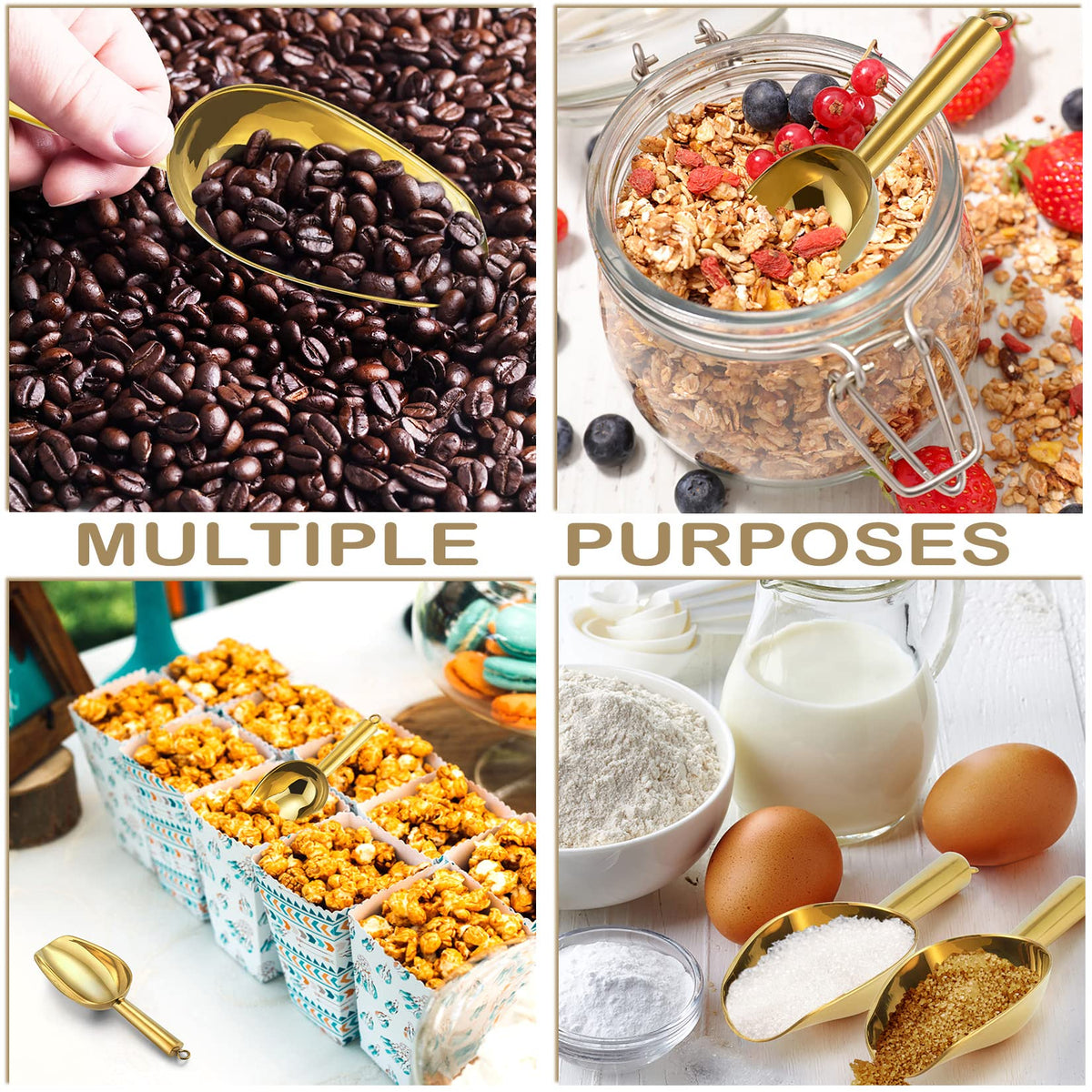 3 Ounce Mini Canister Scoop Stainless Steel Set of 4 (4 Count)