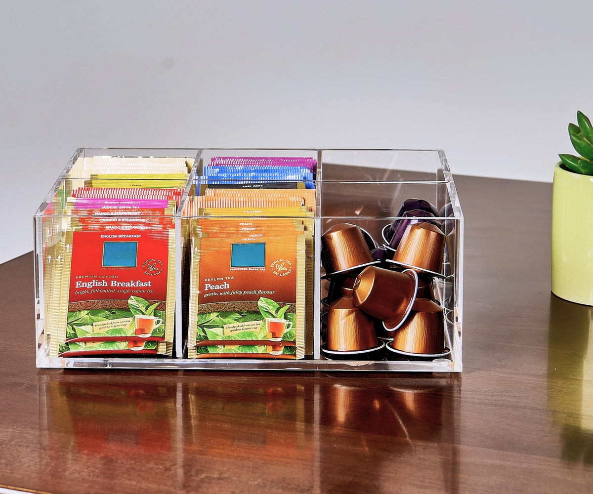 Heavy Duty Acrylic Tea Bag Organizer