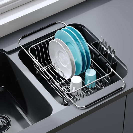 Sink Small Dish Drying Rack with Utensil Holder