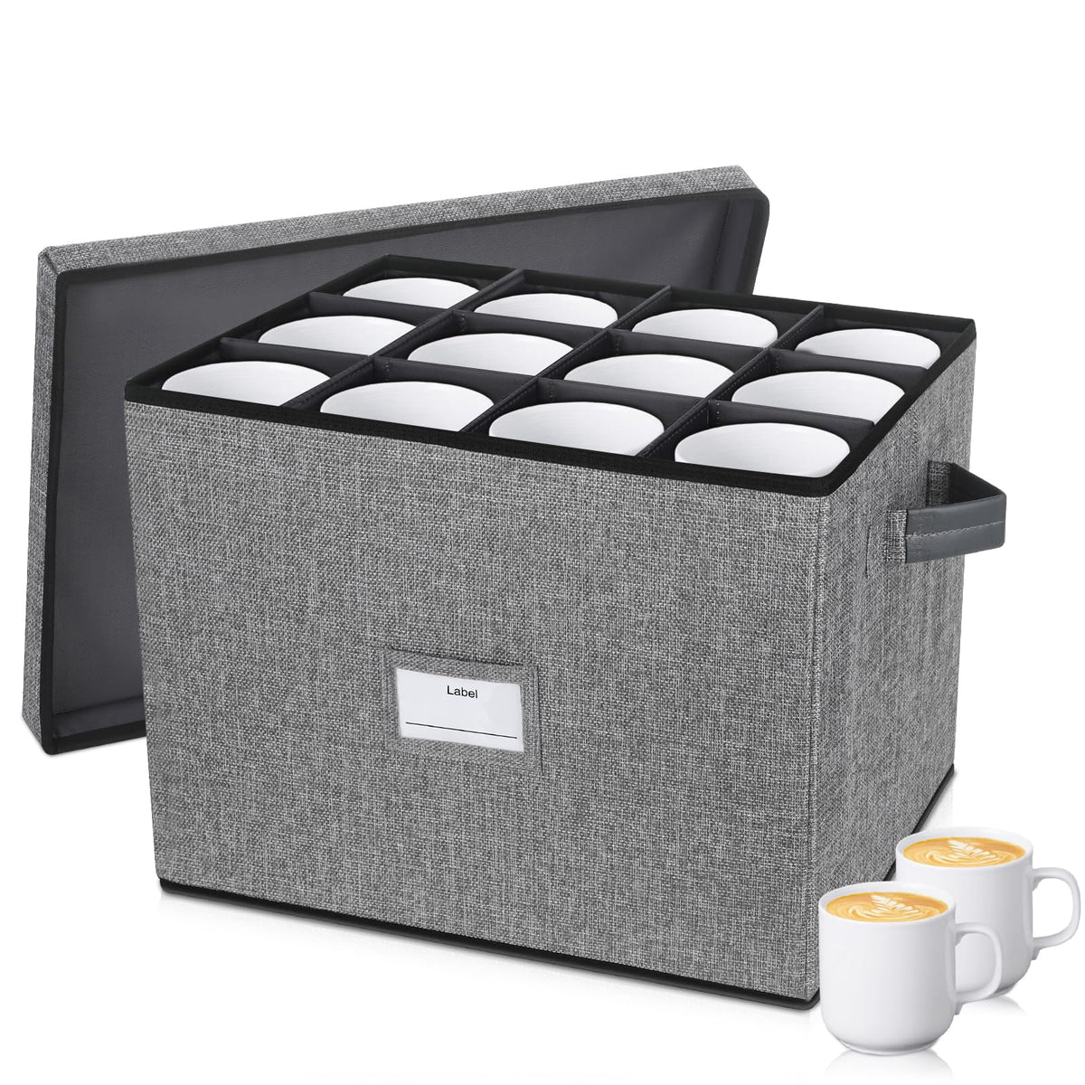 2 Layer Coffee Mug Storage Organizer with Dividers