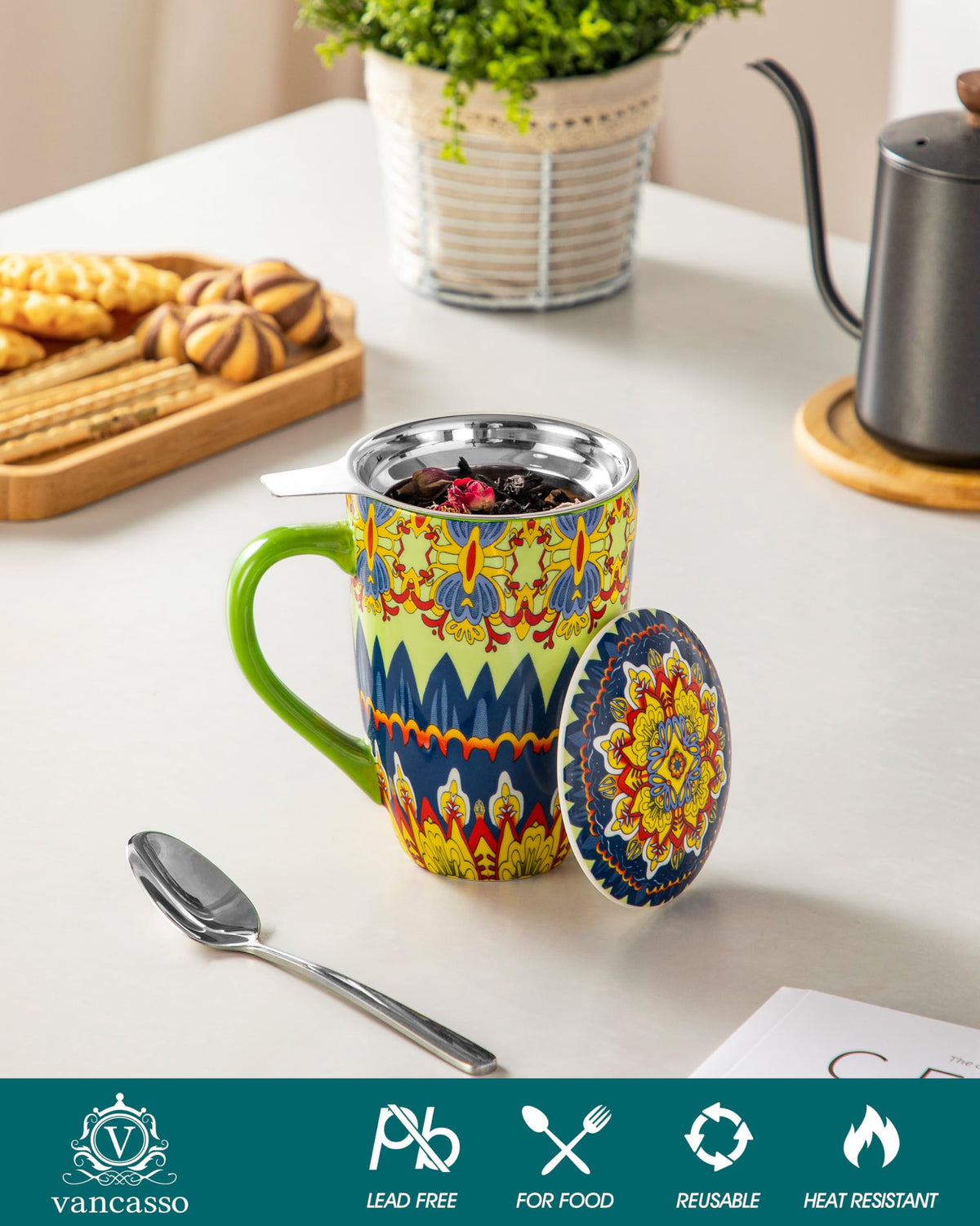 18 Oz Tea Infuser Mug with Lid