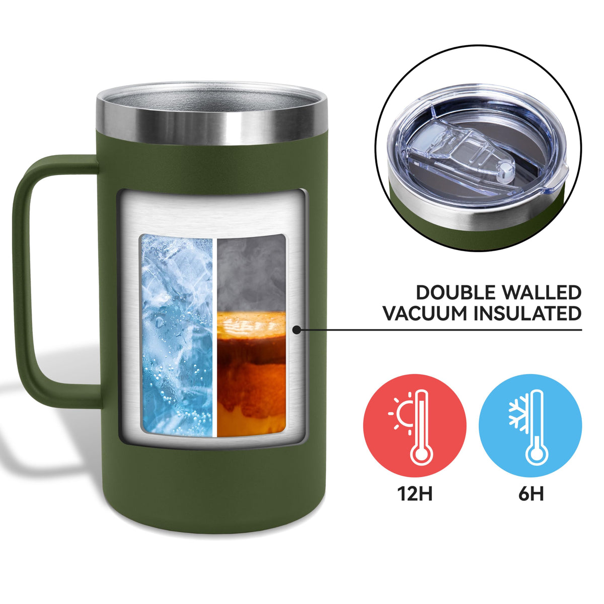 24oz Mug with Handle and Lid (4 Count)