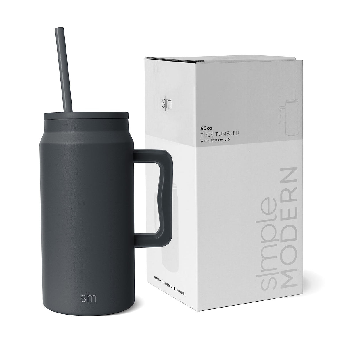 50 oz Mug Tumbler with Handle and Straw Lid