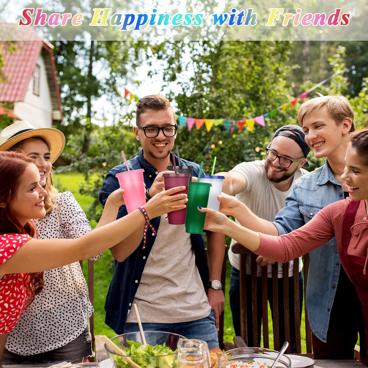 60 Pack Tumbler with Straw and Lid Bulk Glitter Plastic Cups Water Bottle Iced Coffee Travel Mug Reusable Party Favor Cups for Birthdays travel 24 (60 Count)