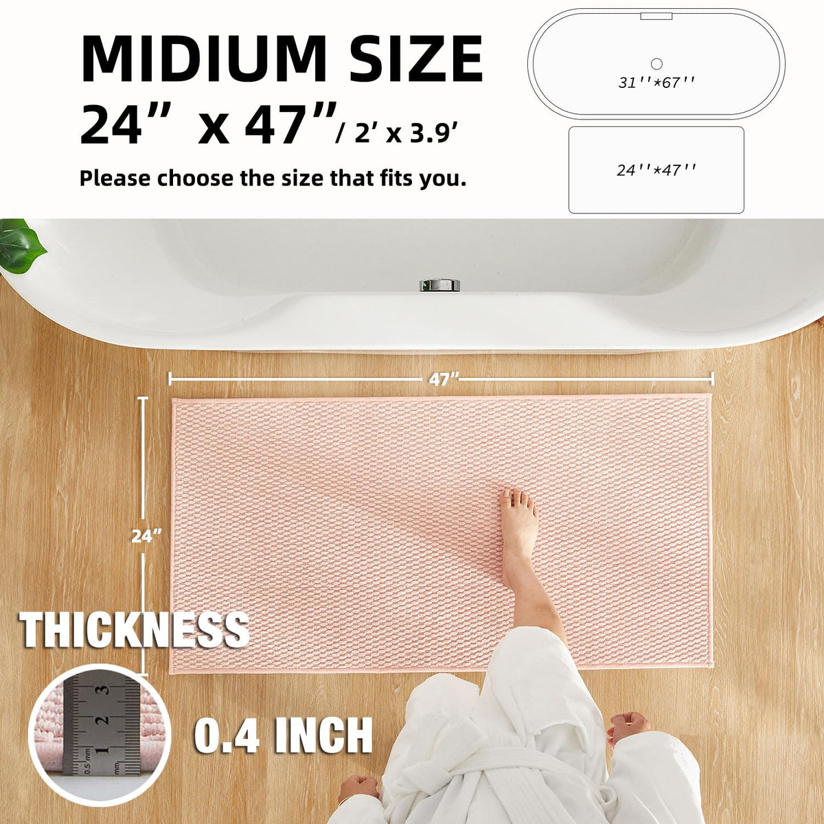 Bathroom Rugs Non Slip Washable