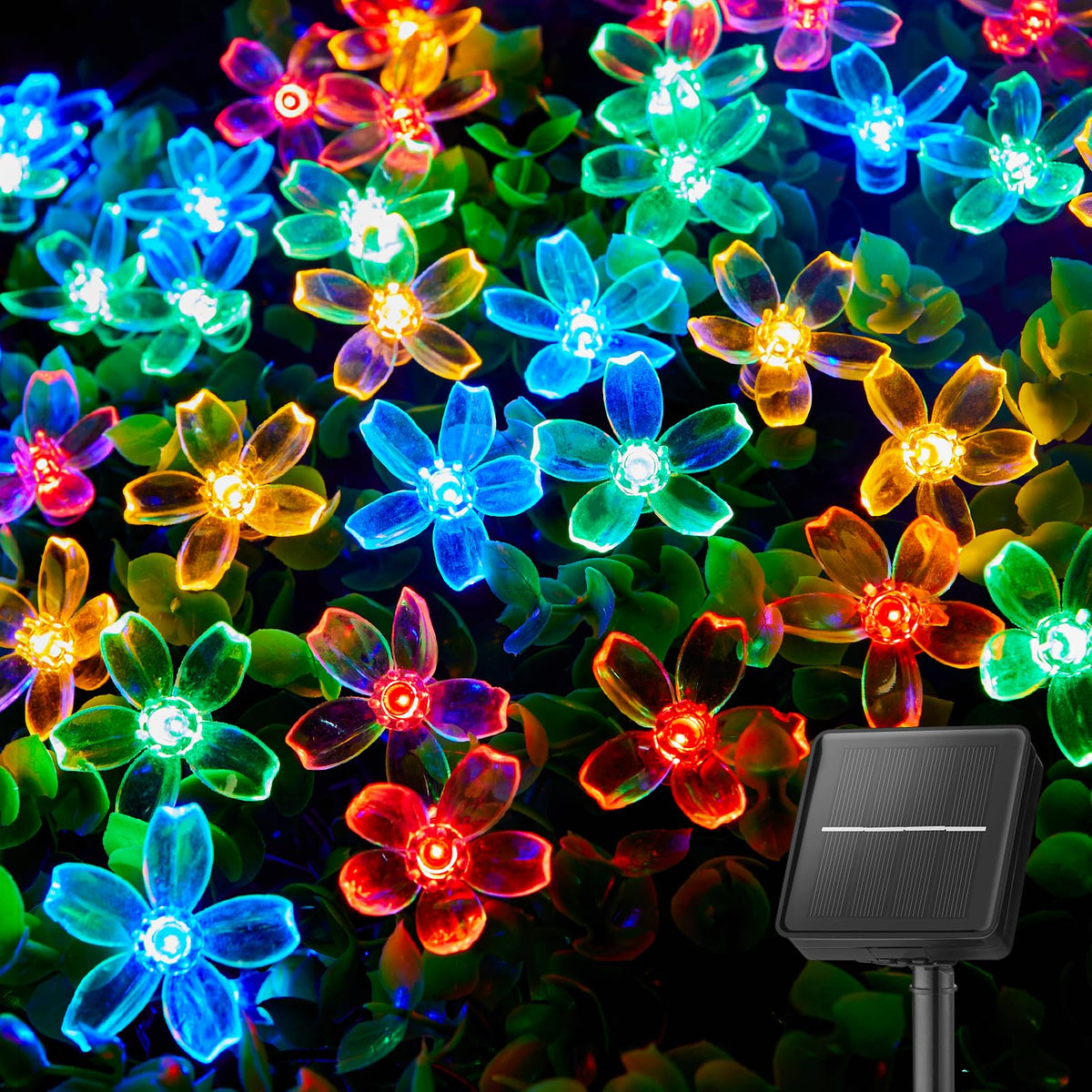 60 LED Flower Solar String Lights Outdoor Waterproof Fairy Lights (60 Count)
