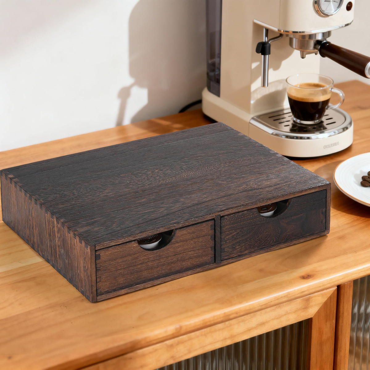Wooden K Cup Organizer Coffee Pod Storage Box