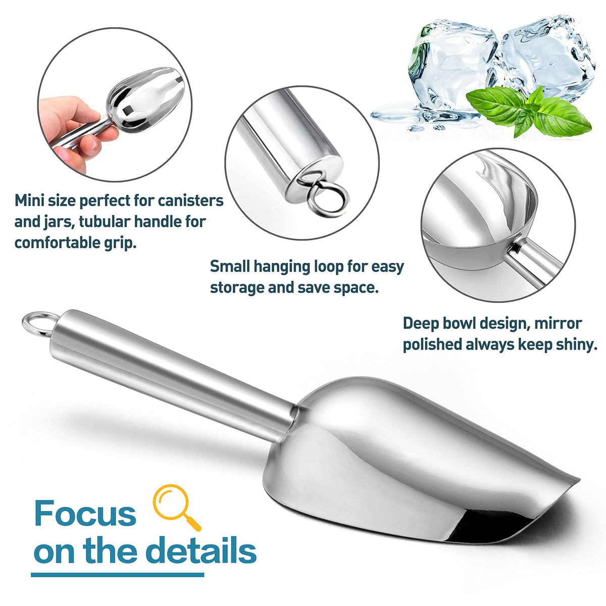 3oz Mini ice Scoop Set of 4 (4 Count)