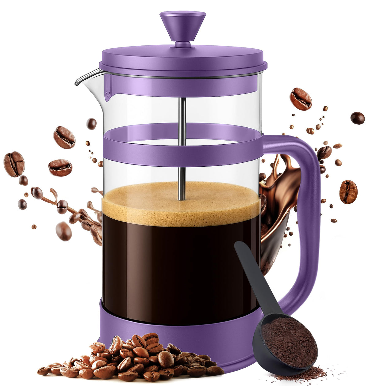 Borosilicate Glass French Press Coffee Maker 34 Oz