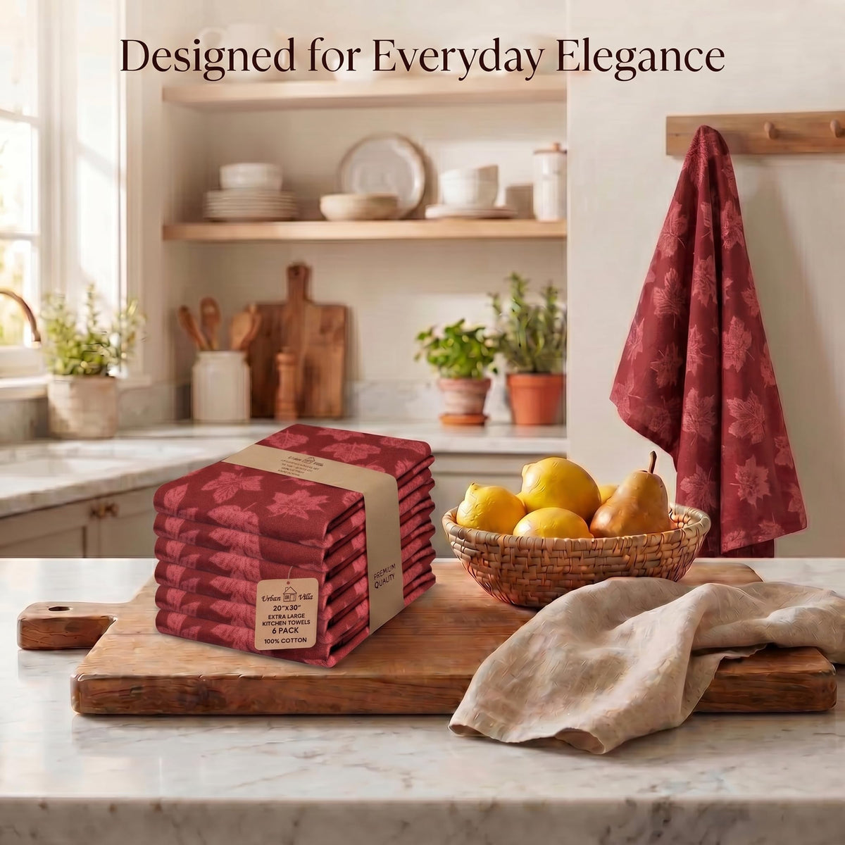 KitchenTowels Cotton DishTowels 20”x30” (6 Count)