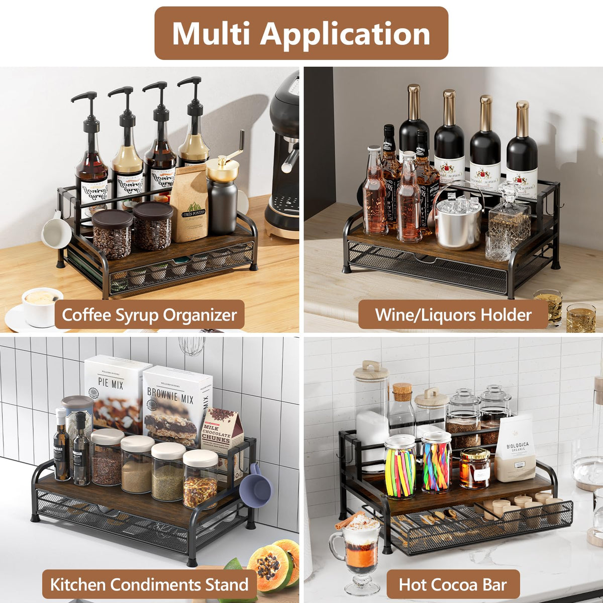Coffee Syrup Rack Organizer