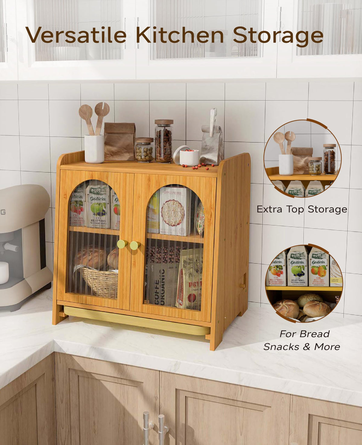 Bread Box for Kitchen Countertop