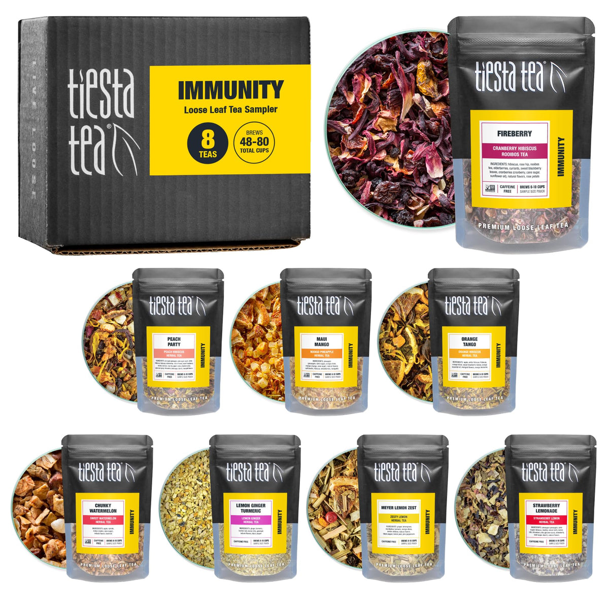 Herbal & Rooibos Tea Sampler Dry Flight Set (8 Count)