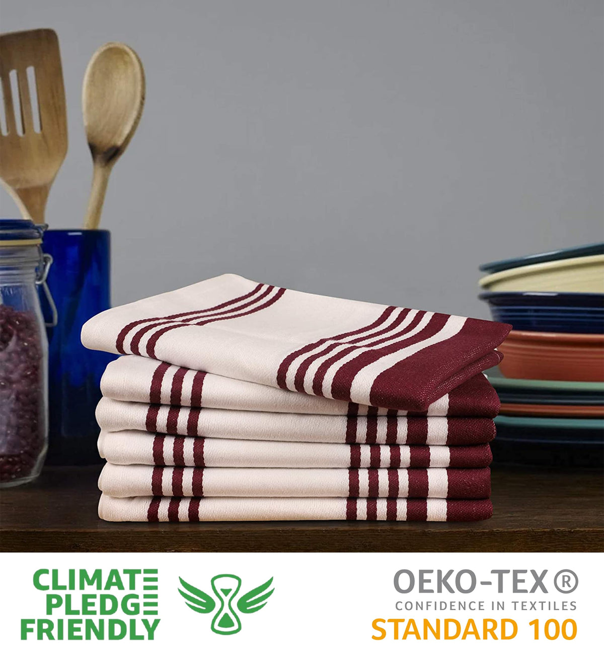 Kitchen Towels Cotton Dish Towels 20”x30” (6 Count)
