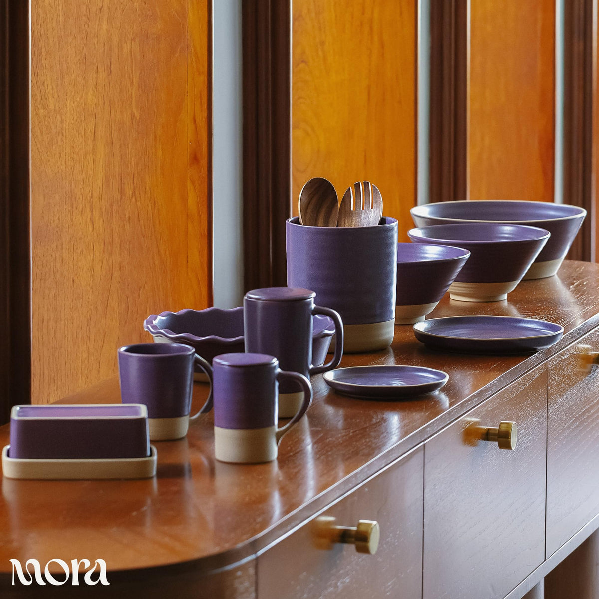 Mora Ceramics Large Tea Mug with Loose Leaf Infuser and Ceramic Lid