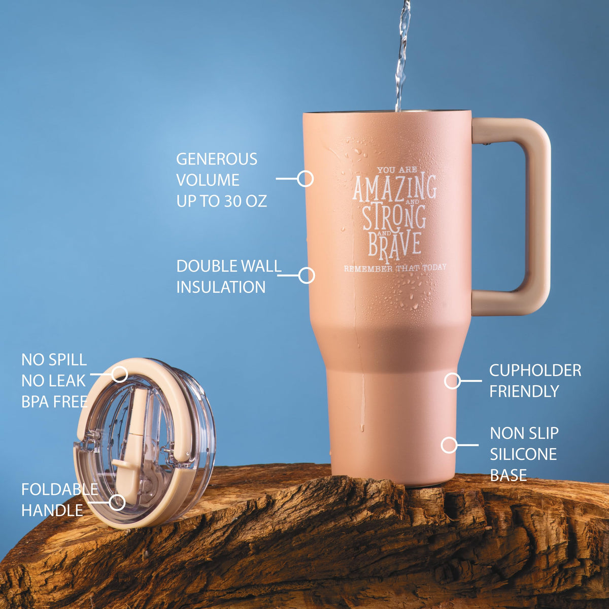 30 oz Insulated Stainless Steel Tumbler with Lid