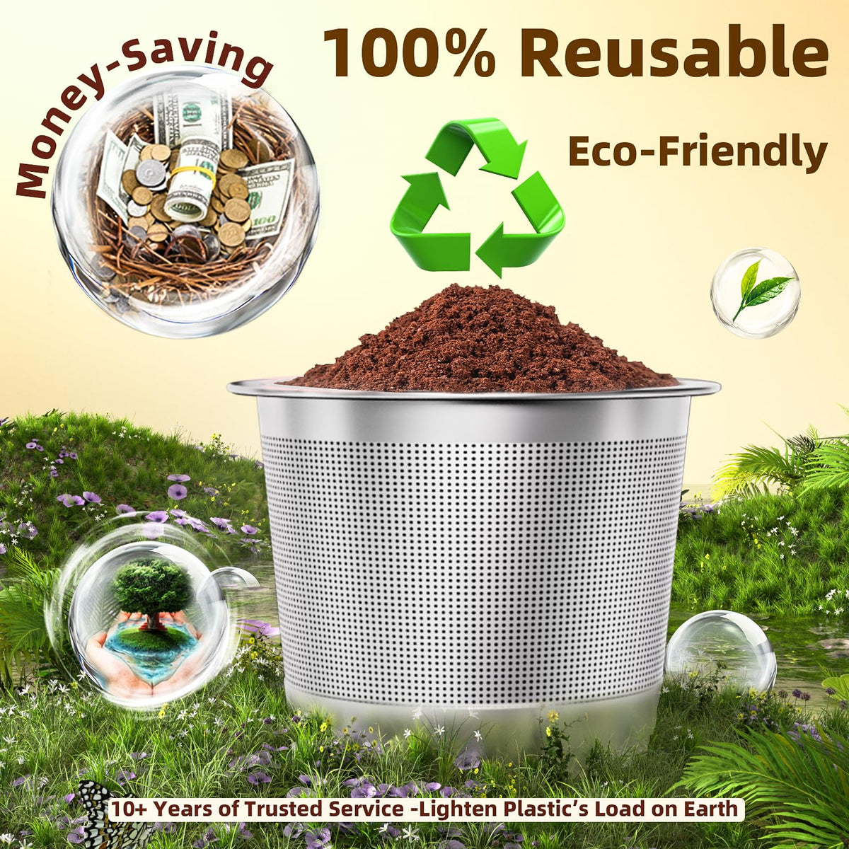 2 Pack Reusable K Cups Coffee Pods for Keurig 1.0 (2 Count)