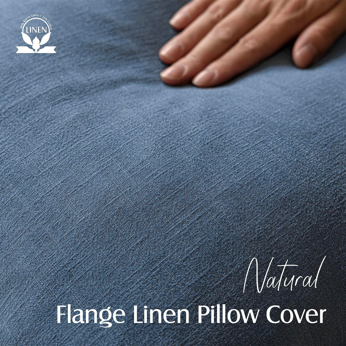Pack of 2 Decorative Linen Solid Throw Pillow Covers Soft Accent Euro Cushion Case Farmhouse Neutral Pillowcase for Chair Couch Sofa Bedroom Living Room Home Decor 26 x 26 Inch Dark Blue (2 Count)