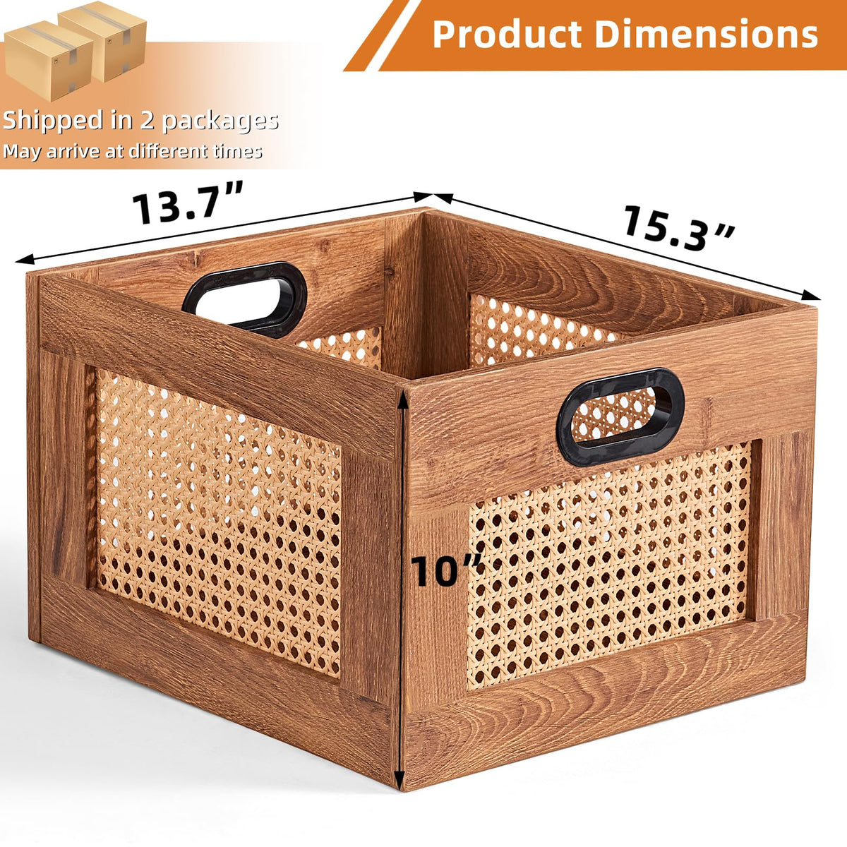 2 Pack Vinyl Record Storage Crates