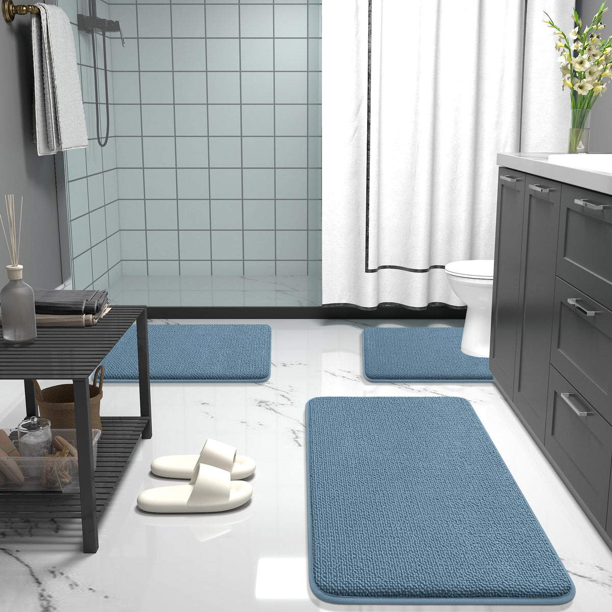 Thick Memory Foam Bathroom Rugs 32x20