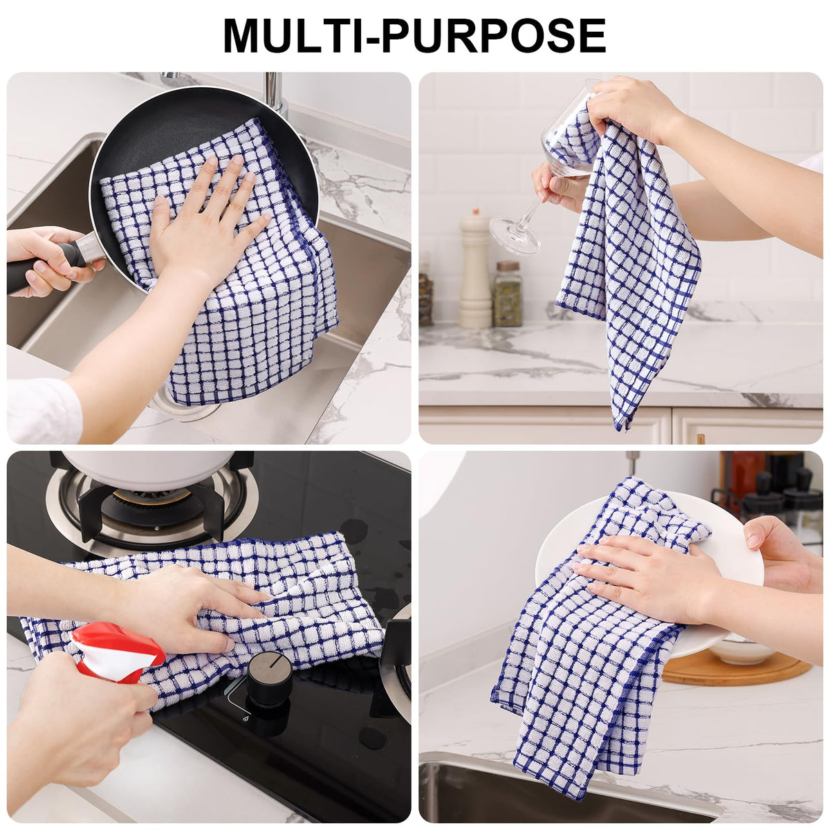 Cotton 8 Pack Terry Kitchen Towels (8 Count)