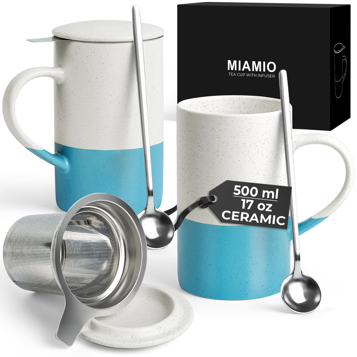 Tea Cups Set Tea Mug Set with Infuser Ceramic