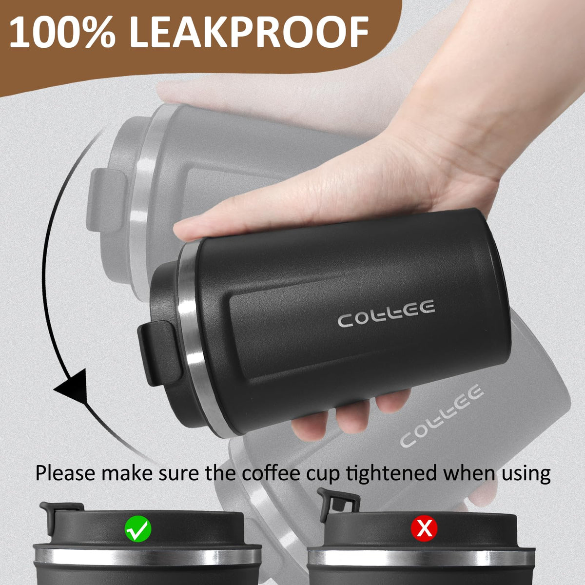 4 Pack Travel Coffee Mug 12oz Insulated Coffee Cup with Lid (4 Count)