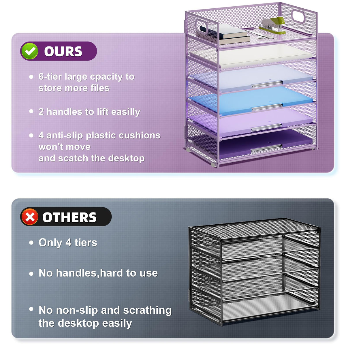 6 Tier Paper Organizer Letter Tray