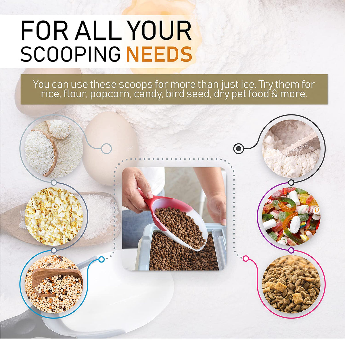 Magnetic Ice Scoop for Freezer (2 Count)