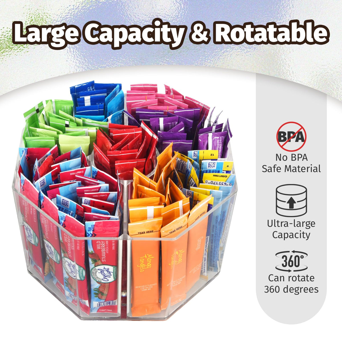 Drink Packet Organizer For Powdered Drink Mix