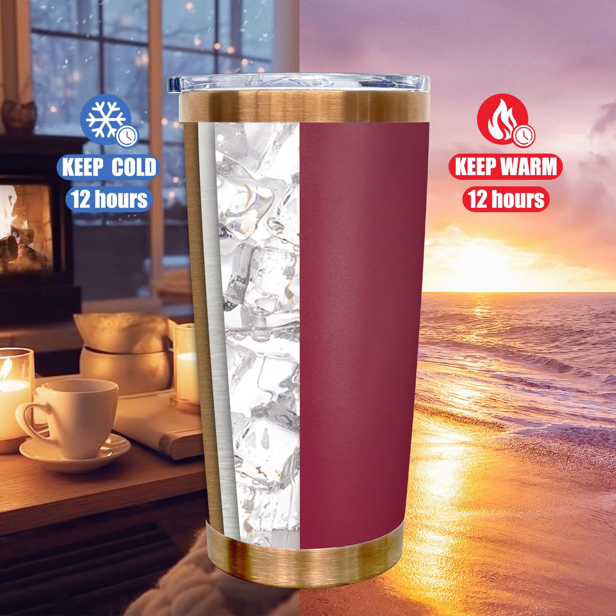 20 oz Tumbler Bulk Stainless Steel Tumblers with Lids and Straws Red (12 Count)