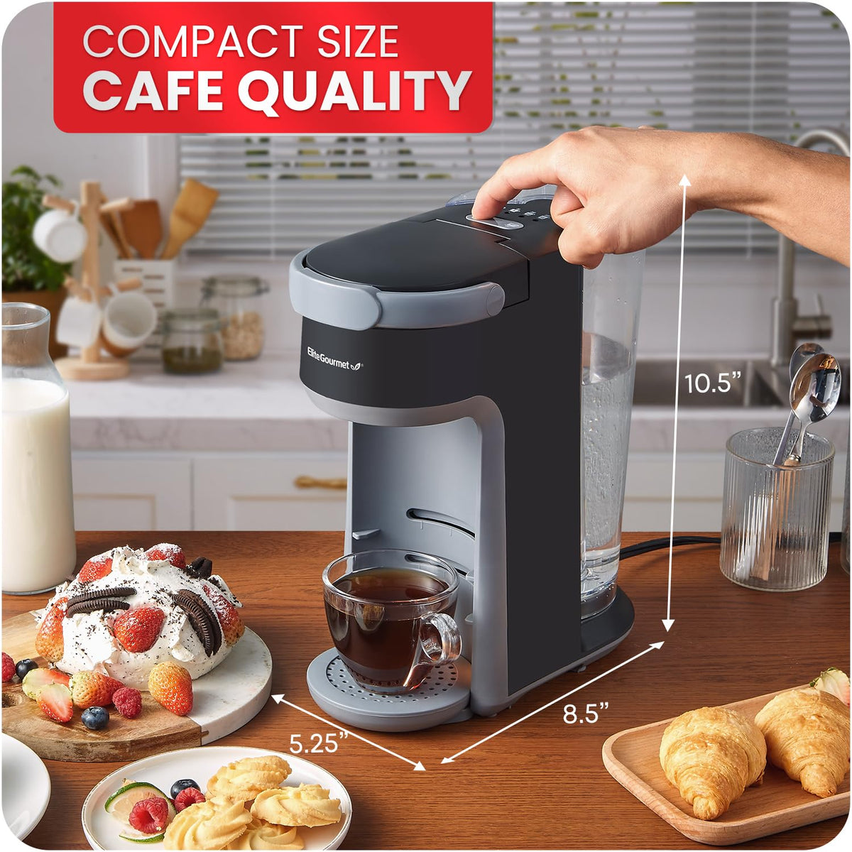 EHC323X 2-in-1 Capsule Coffee Maker, K-Cup & Grounds, Black