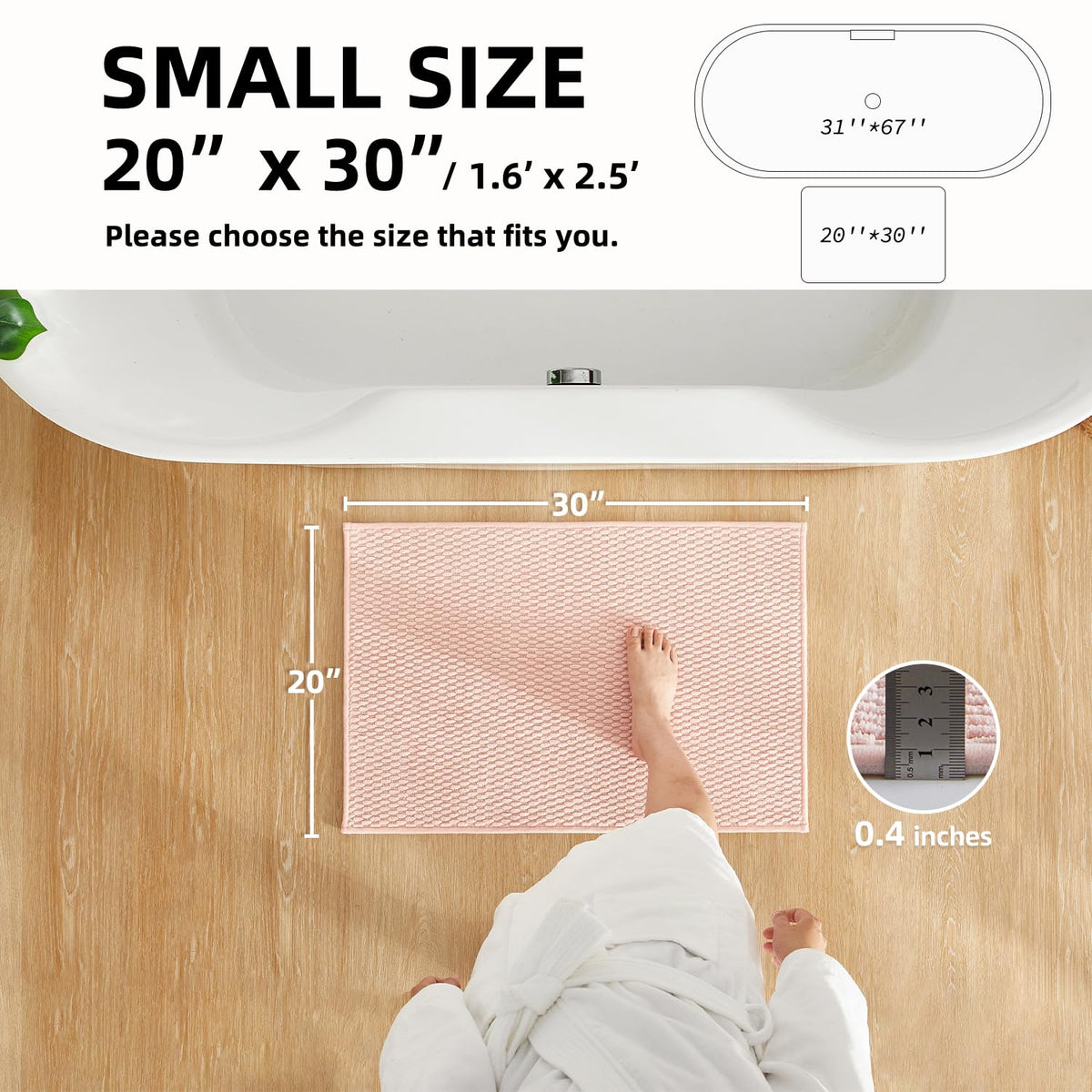 Bathroom Rugs Non Slip Washable (6.25 Sq Ft)