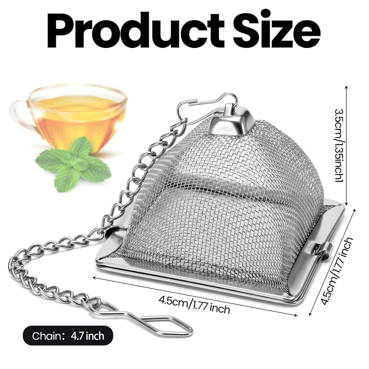 9 Pcs Tea Infuser Stainless Steel Strainer with Chain (9 Count)